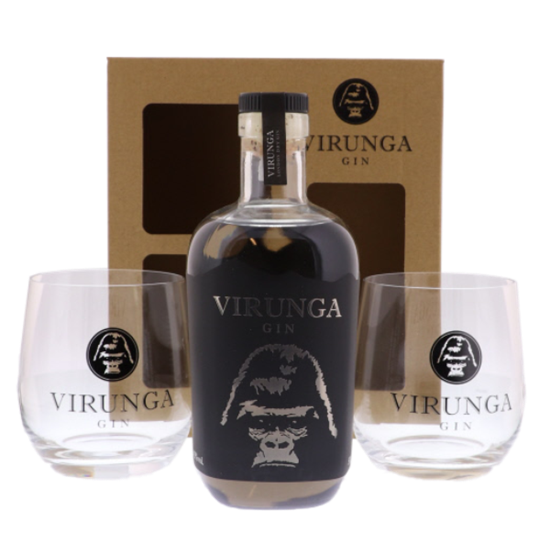 Virunga Gin 43° 0.5L + 2 glazen