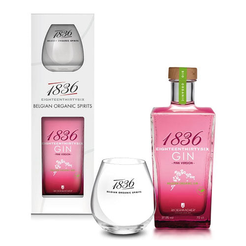 1836 Belgian Organic Gin Pink + 1 Glas 37.5° 0.7L