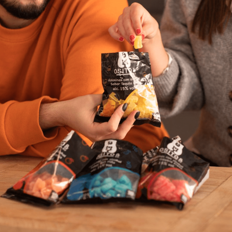 Osito & Co Gummy bears with alcohol - Tequila - gin - vodka - rum - whisky 30 gr - 15% Alc.